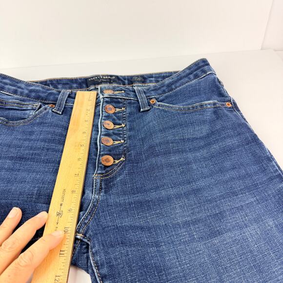 EUC LUCKY BRAND 12/31 Mid Rise Ava Dark Wash Button Fly Ankle Skinny Jean - Picture 11 of 12